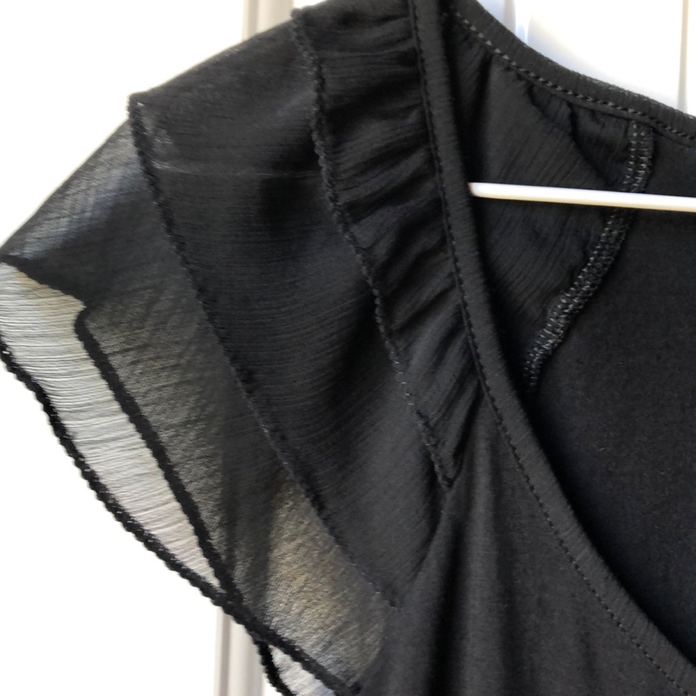 LOFT Sheer Ruffle Sleeve Top - Picture 2 of 4